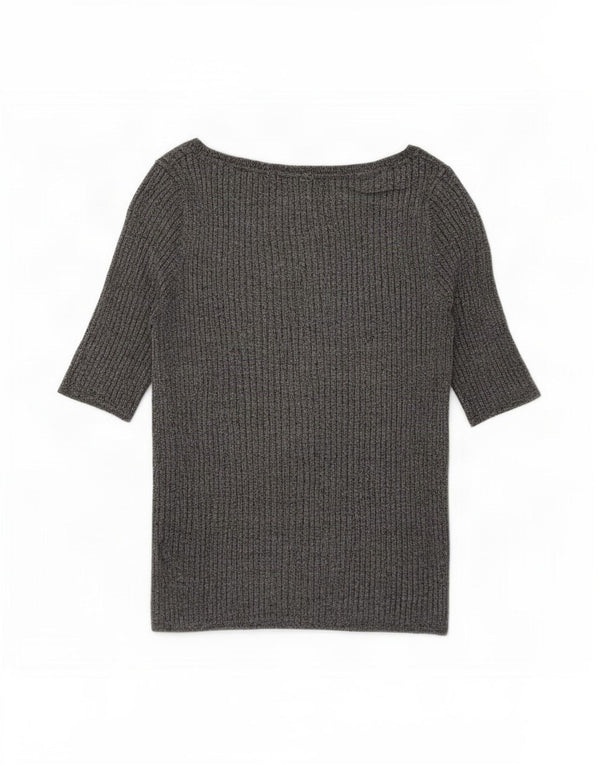 Marks & Spencer Womens Blouse Top UK 14 Medium Grey Viscose