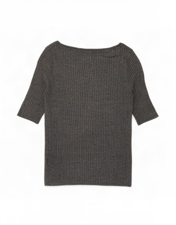 Marks & Spencer Womens Blouse Top UK 14 Medium Grey Viscose