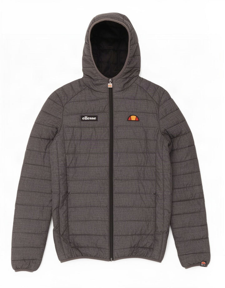 Ellesse Mens Hooded Padded Jacket UK 34 XS Grey Nylon