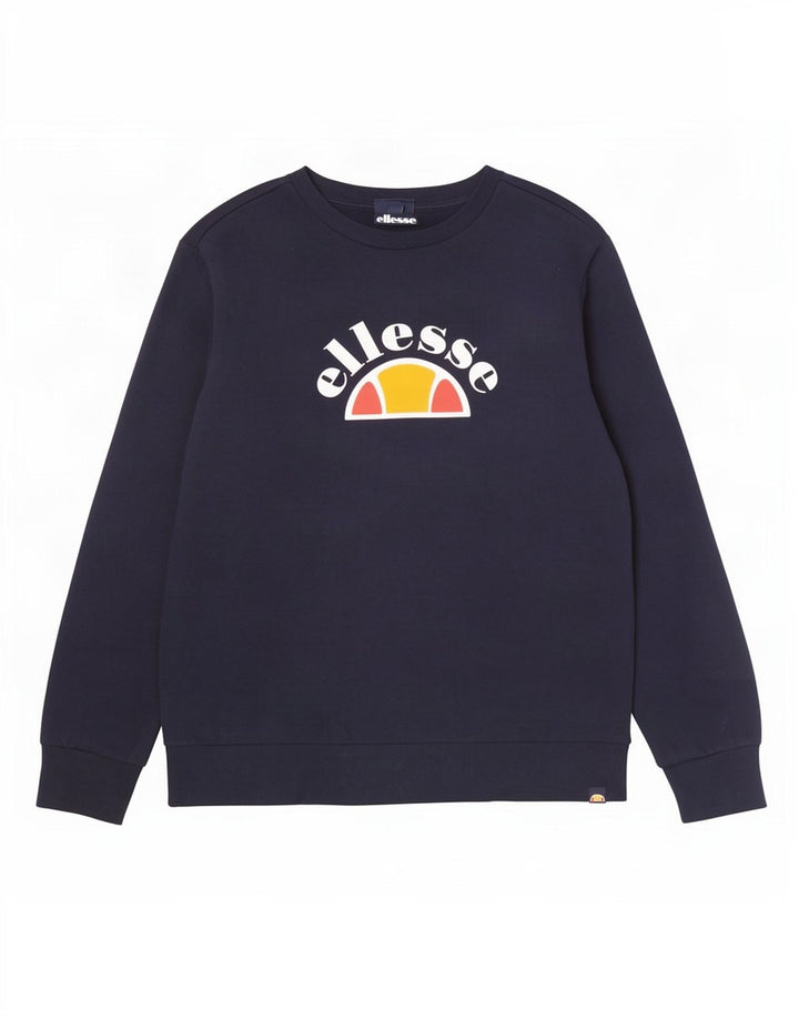 Ellesse Mens Graphic Sweatshirt Jumper Large Navy Blue Cotton
