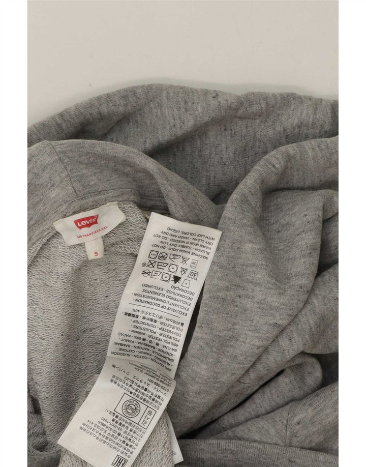 Levi's Mens Graphic Hoodie Jumper Small Grey Cotton