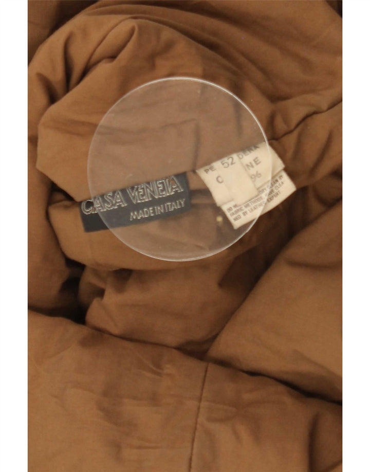 Casa Veneta Mens Leather Coat IT 52 XL Beige