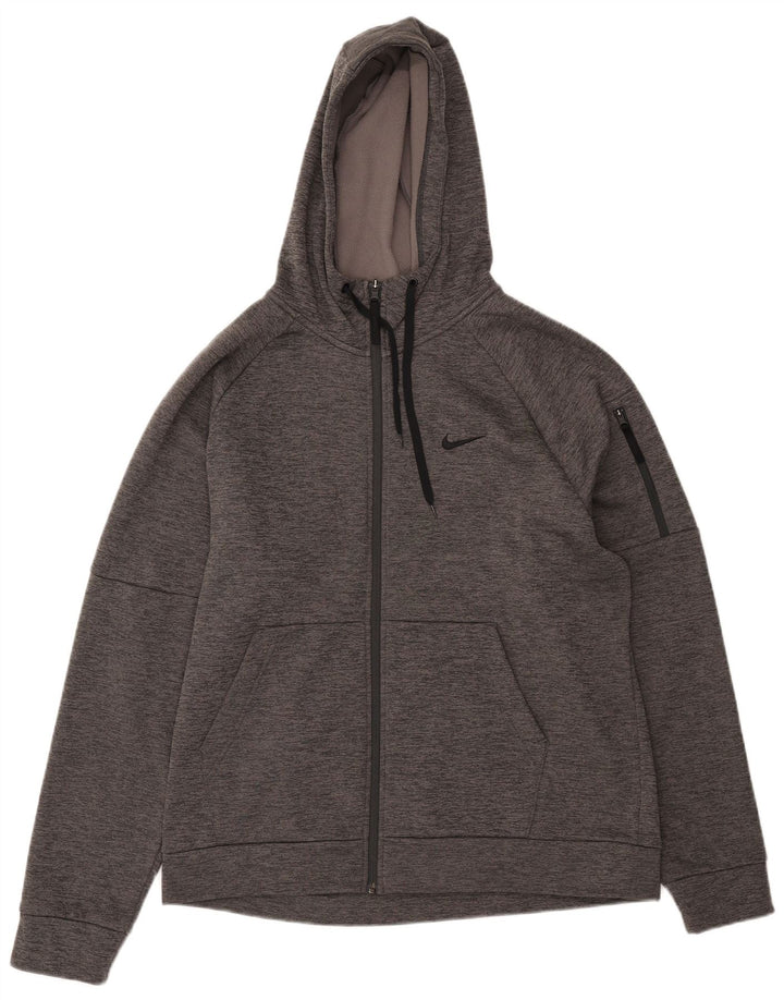 Nike Mens Therma-Fit Hooded Full Tracksuit Large  Grey Flecked Polyester