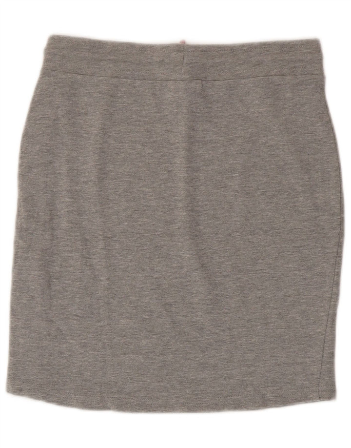Kangaroos Womens Skirt UK 10 Small  Grey Flecked Cotton
