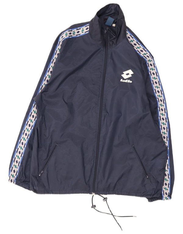 Lotto Mens Rain Jacket UK 38 Medium Navy Blue Colourblock Nylon
