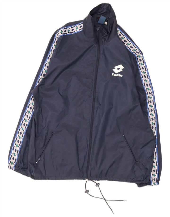 Lotto Mens Rain Jacket UK 38 Medium Navy Blue Colourblock Nylon