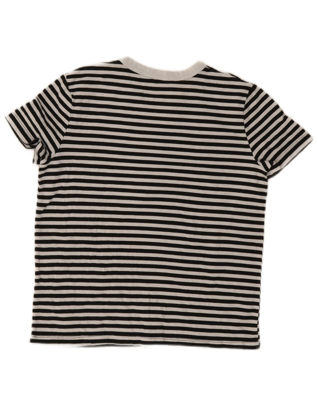 Zara Womens Crop T-Shirt Top UK 12 Medium Navy Blue Striped