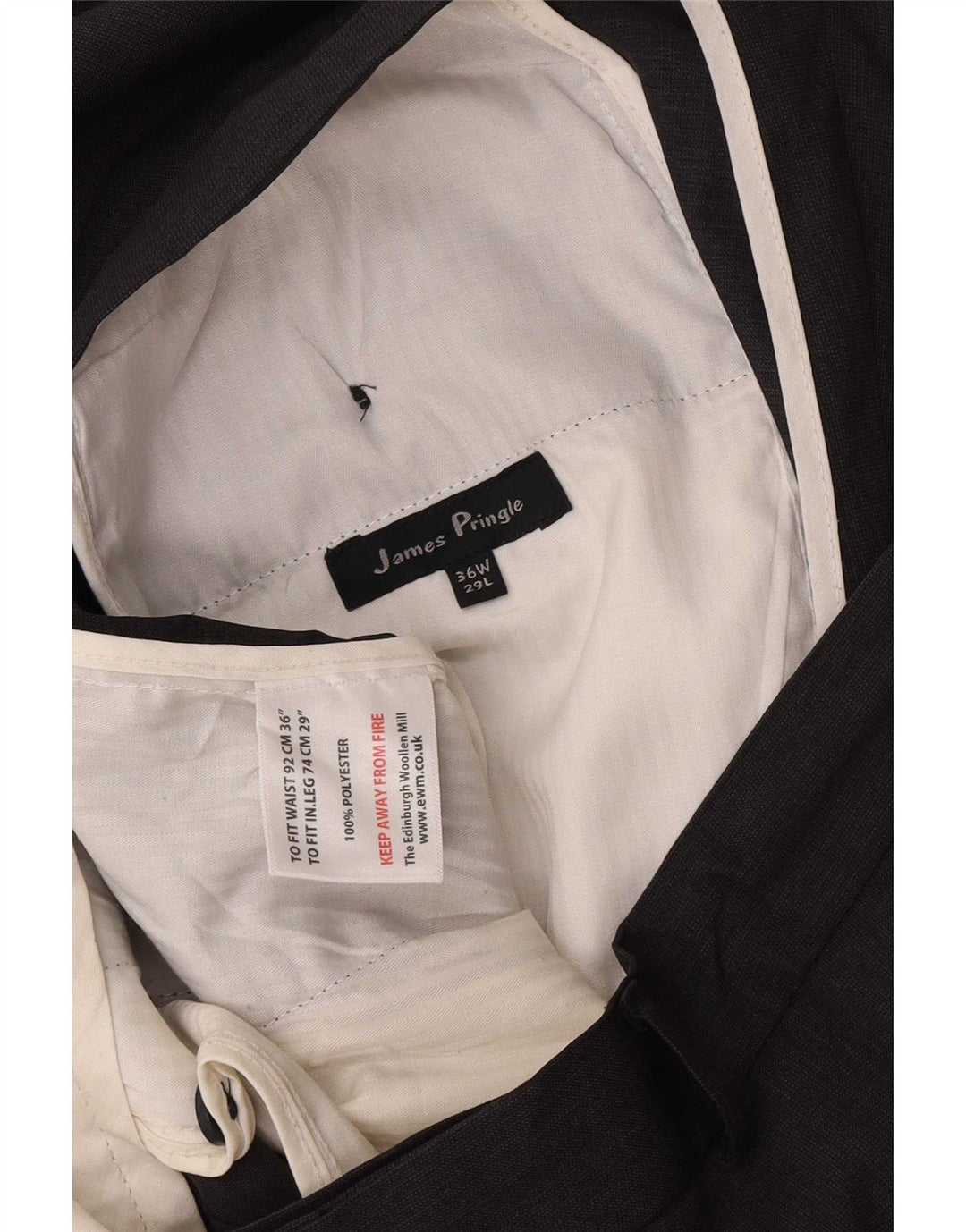 James Pringle Mens Straight Suit Trousers W36 L29 Grey Polyester
