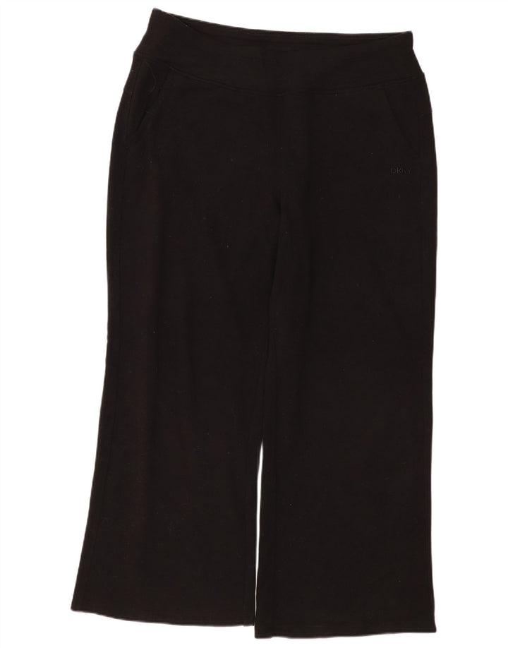 Dkny Womens Tracksuit Trousers UK 16 Large Black Cotton