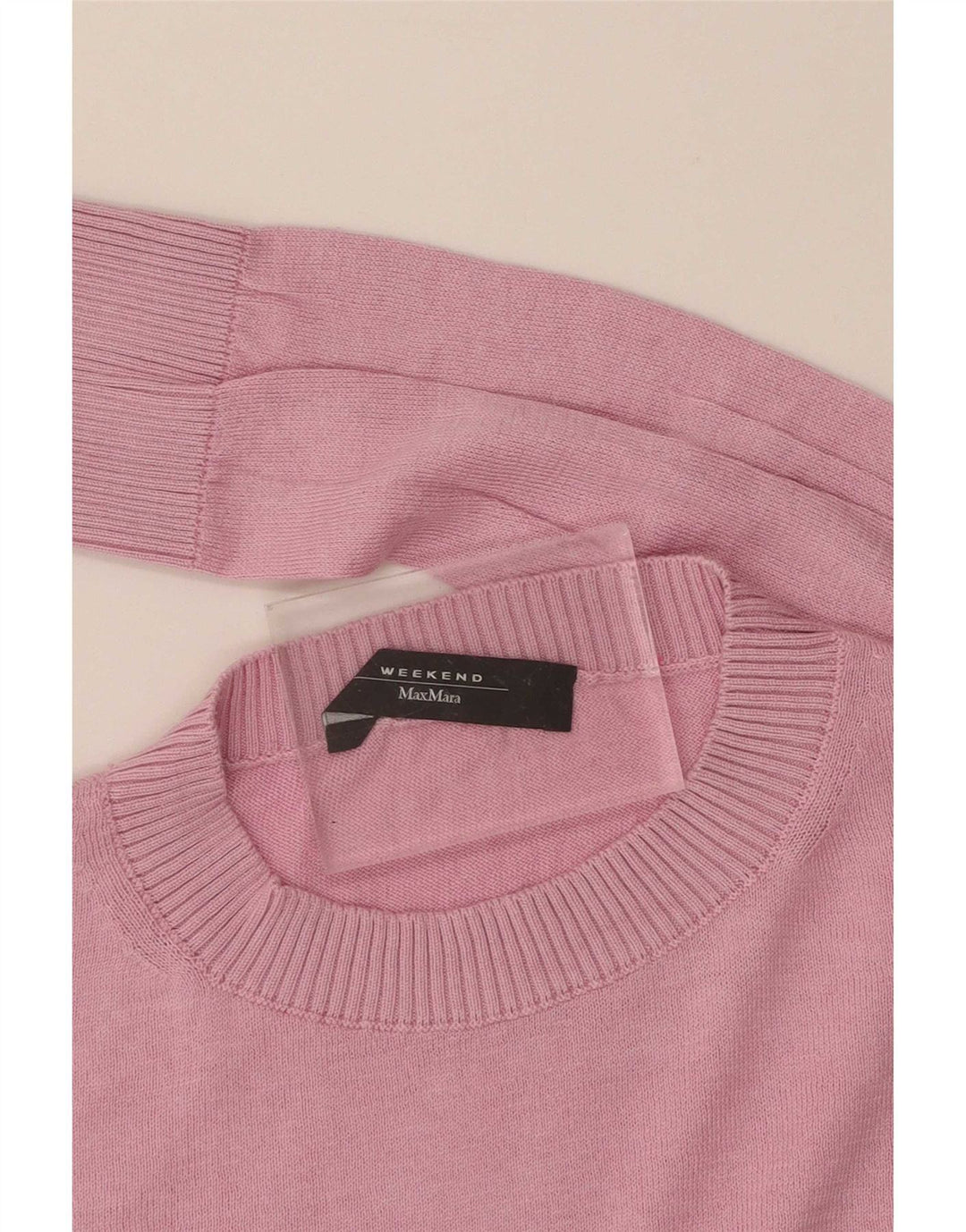 Max Mara Womens Crew Neck Jumper Sweater UK 14 Medium Pink
