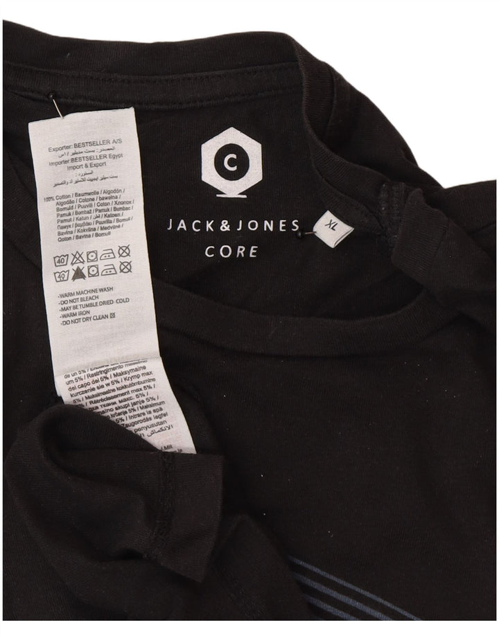 Jack & Jones Mens T-Shirt XL Black Cotton
