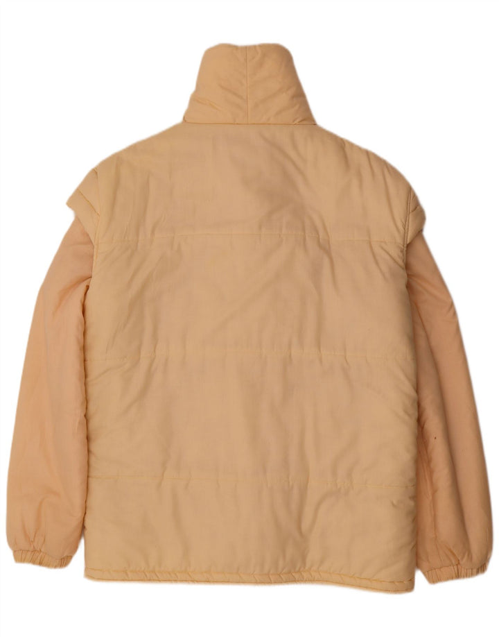 Vintage Mens Padded Jacket UK 40 Large Beige Polyester