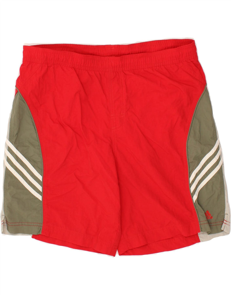 ADIDAS Mens Sport Shorts Large Red Colourblock Nylon | Vintage Adidas | Thrift | Second-Hand Adidas | Used Clothing | Messina Hembry 