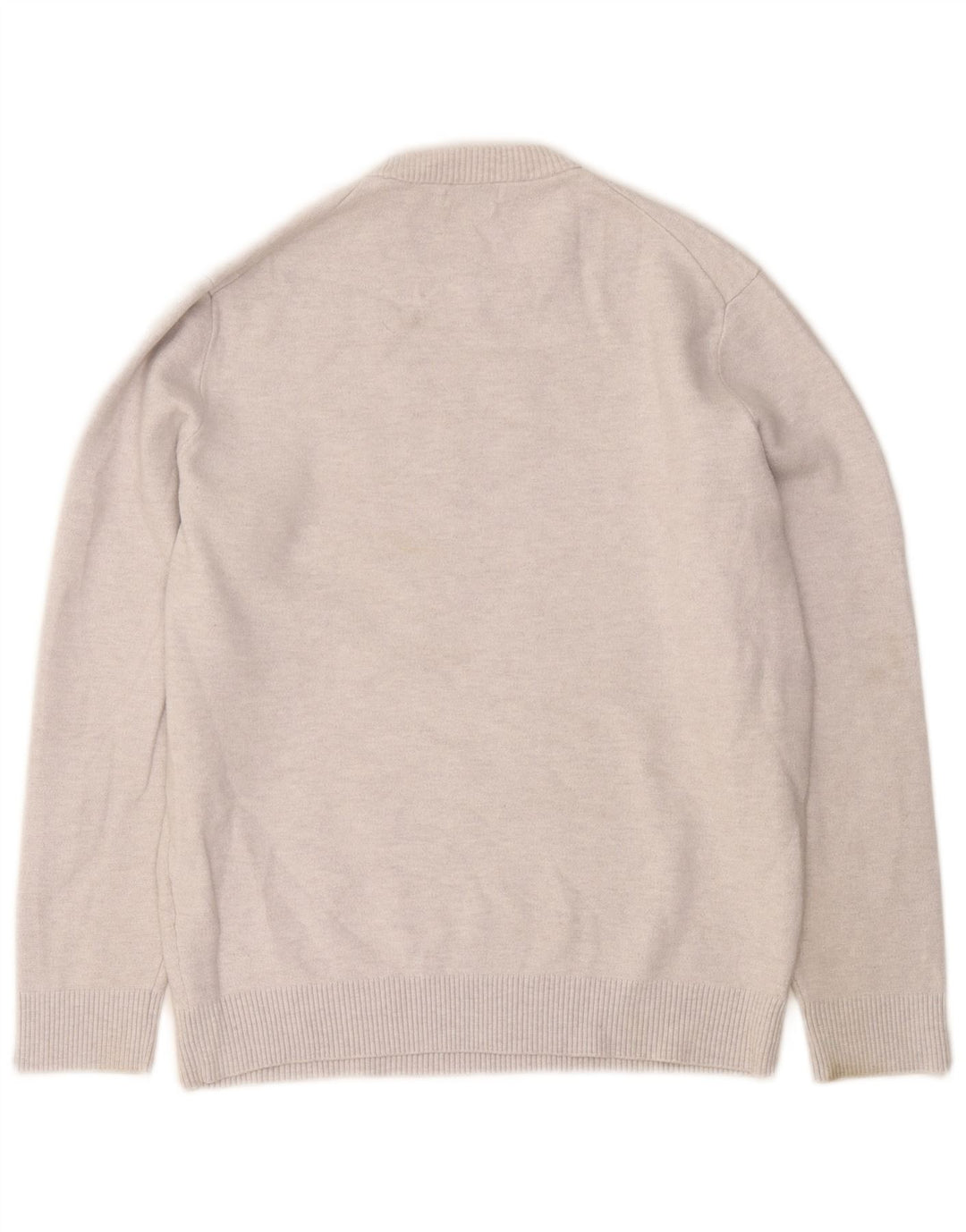 Massimo Dutti Mens Crew Neck Jumper Sweater Large Grey Polyamide
