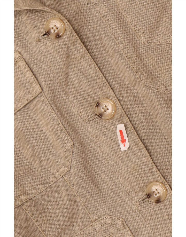 Marlboro Classics Womens Utility Jacket UK 10 Small Grey Linen