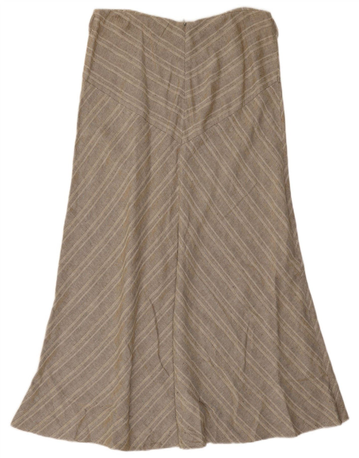 Marks & Spencer Womens Maxi Skirt UK 14 Large W32 Grey Herringbone Cotton