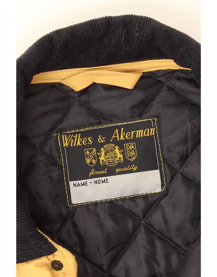 Wilkes&Akerman Mens Quilted Jacket UK 38 Medium Yellow Polyester