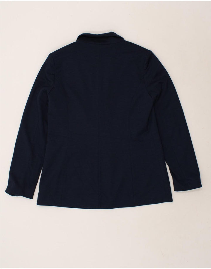 OASIS Womens 1 Button Blazer Jacket UK 14 Large Navy Blue Polyester Vintage Oasis and Second-Hand Oasis from Messina Hembry 