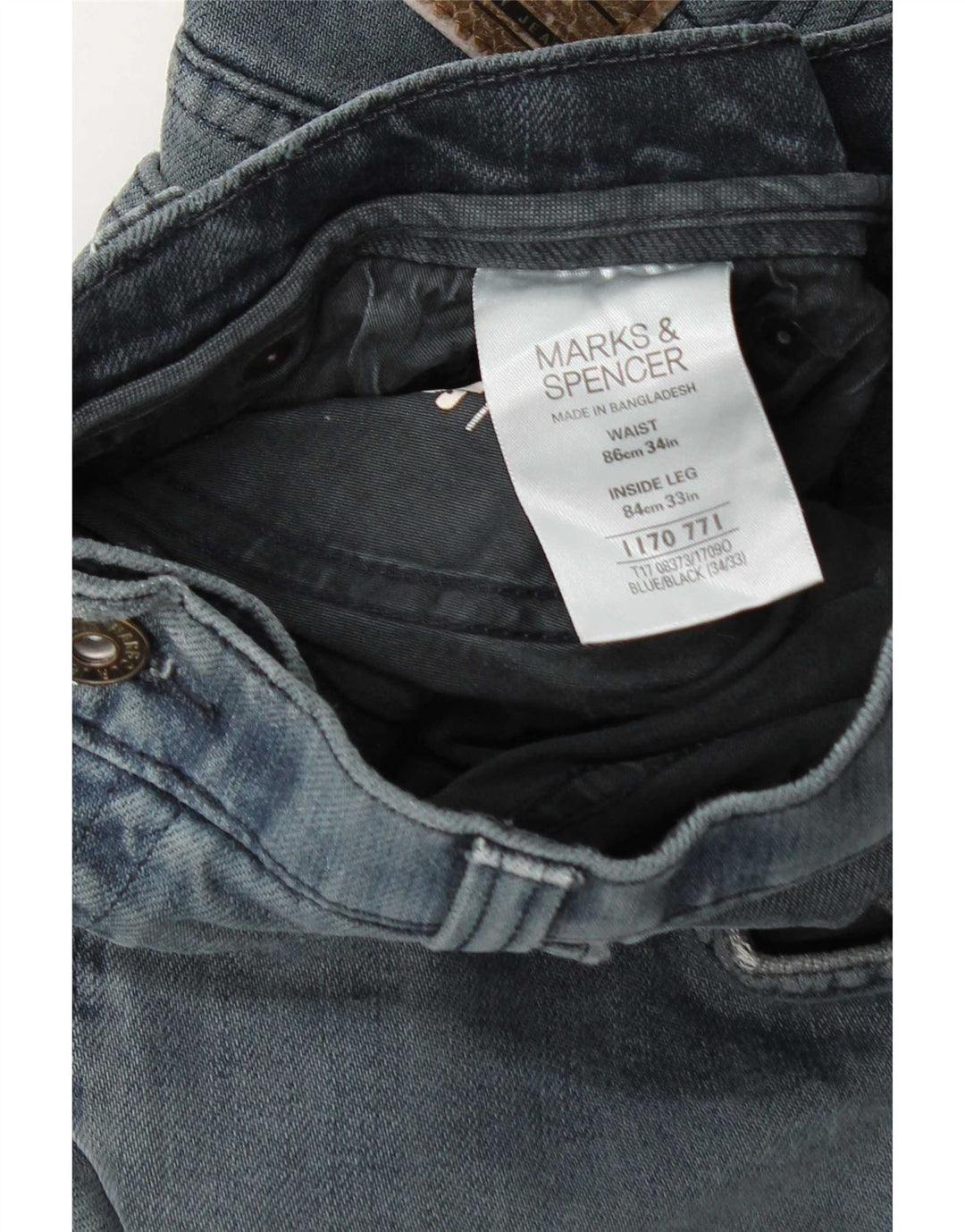 Marks & Spencer Mens Blue Harbour Straight Jeans W34 L33 Blue Cotton