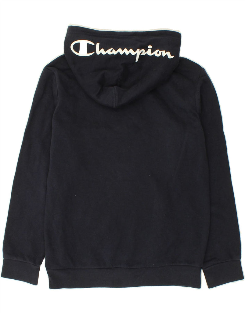 CHAMPION Boys Graphic Zip Neck Hoodie Jumper 11-12 Years Large  Navy Blue | Vintage Champion | Thrift | Second-Hand Champion | Used Clothing | Messina Hembry 