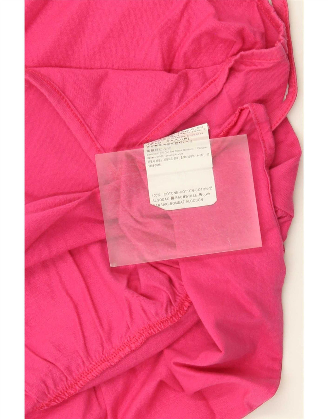 Benetton Womens Cami Top UK 6 XS Pink Cotton