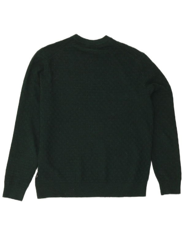Ted Baker Mens Crew Neck Jumper Sweater Size 3 Medium Green Polyester