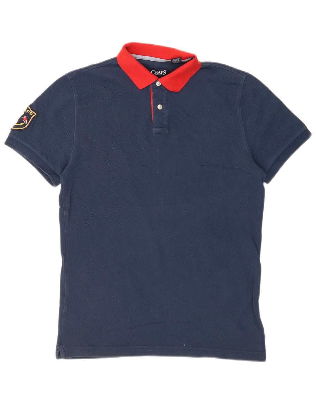 CHAPS Mens Rugby Polo Shirt Small Navy Blue Cotton