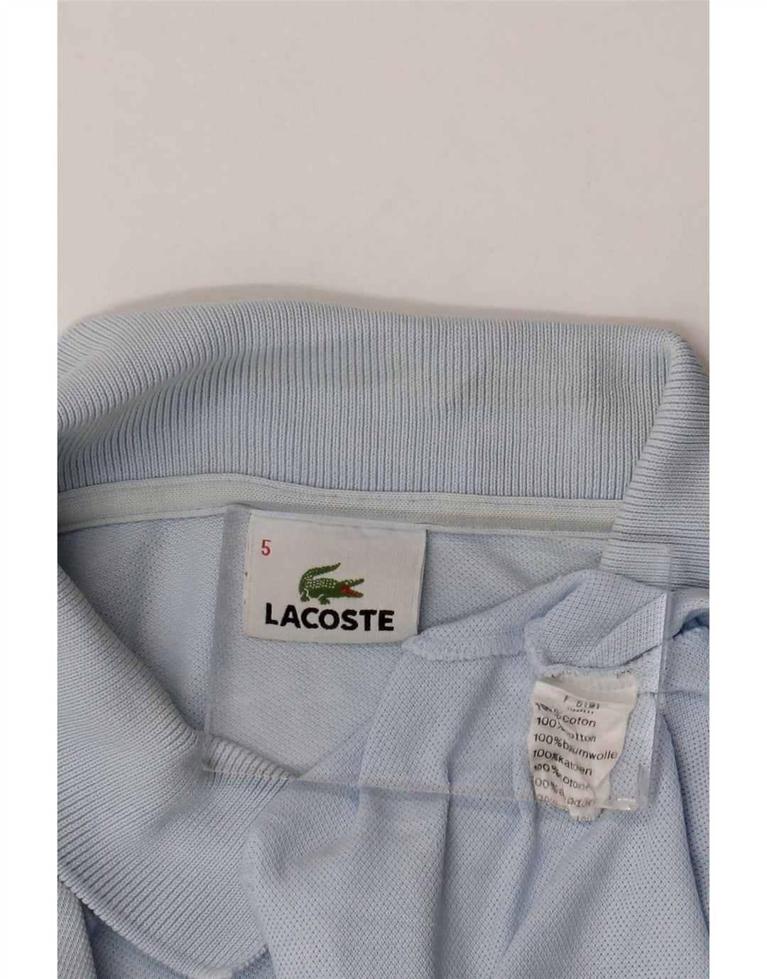 Lacoste Mens Polo Shirt Size 5 Large Blue Cotton