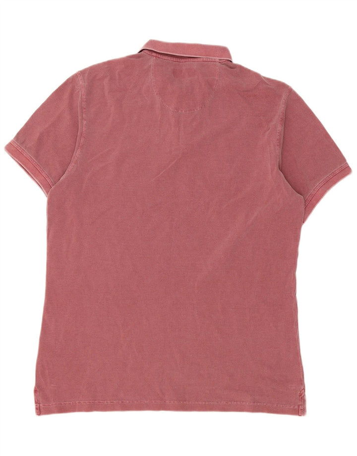 Barbour Mens Polo Shirt Large Red Cotton