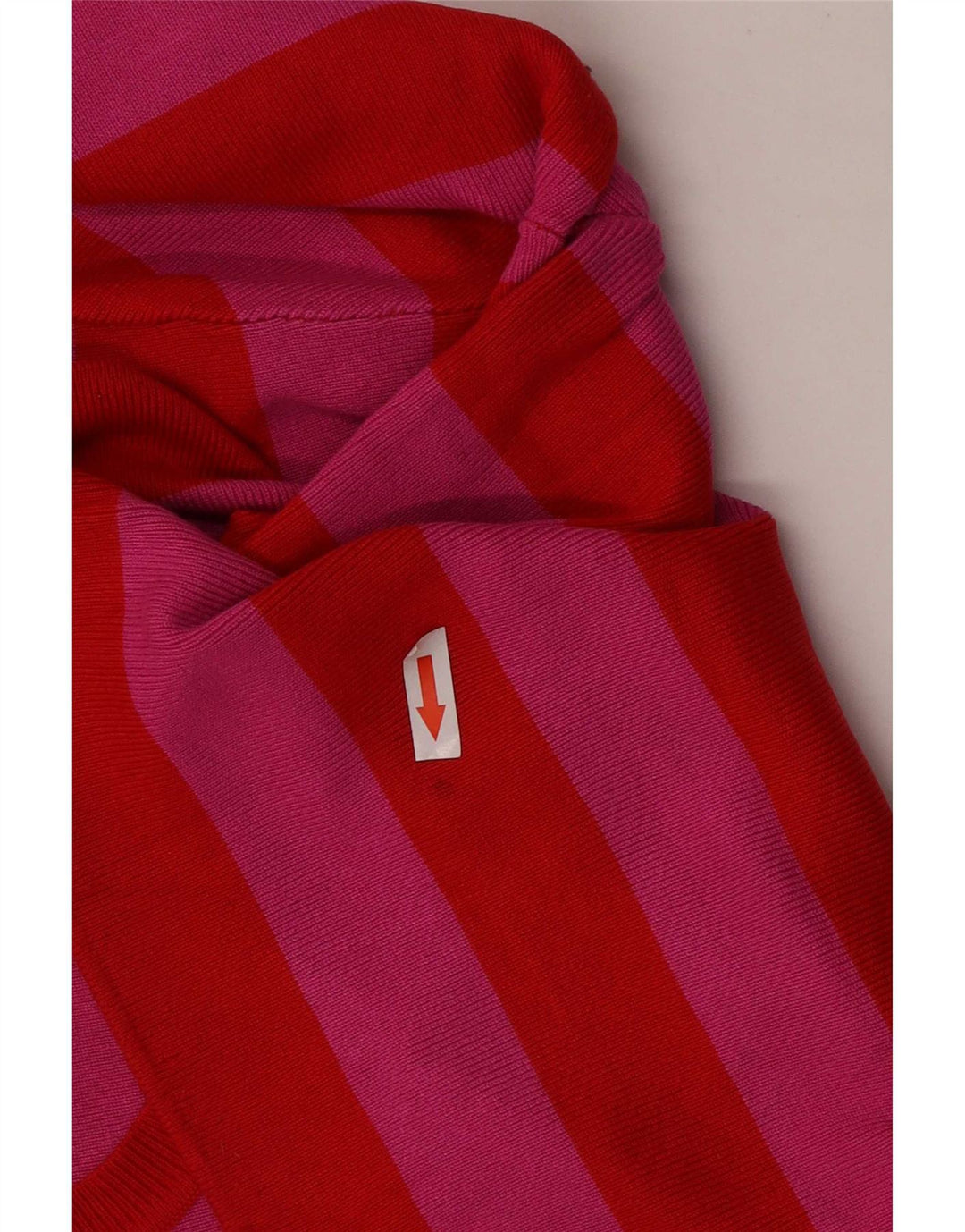 Zara Womens Crop Top Long Sleeve UK 12 Medium Red Striped Viscose