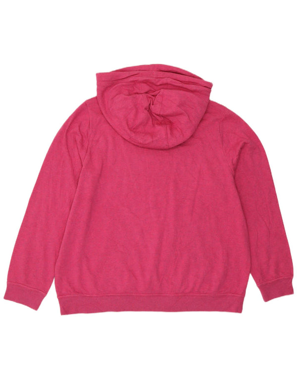 Nike Womens Oversized Hoodie Jumper UK 18 XL Pink Cotton