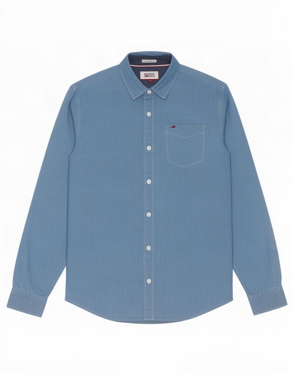 Tommy Hilfiger Mens Shirt Small Blue Cotton