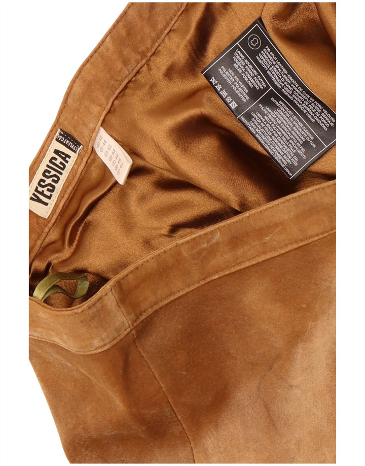 Yessica Womens Bootcut Suede Trousers EU 42 Large W34 L31 Brown Leather