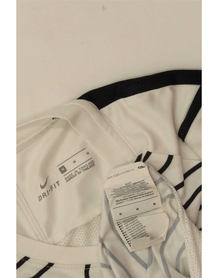 Nike Mens Dri Fit Abstract Pattern T-Shirt Top Medium White Colourblock