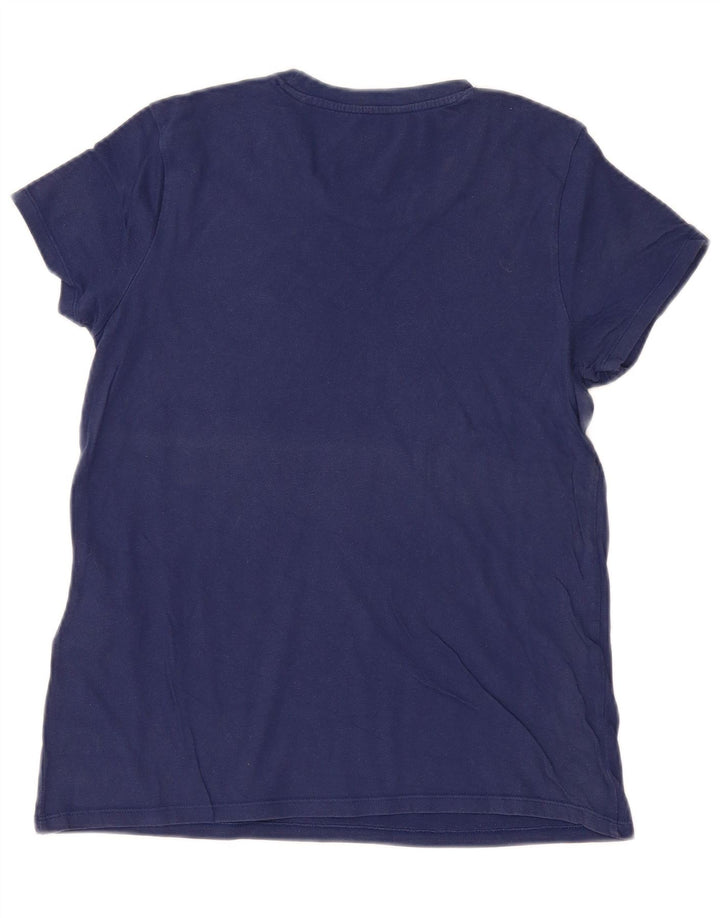 LEVI'S Womens T-Shirt Top UK 12 Medium Navy Blue Cotton