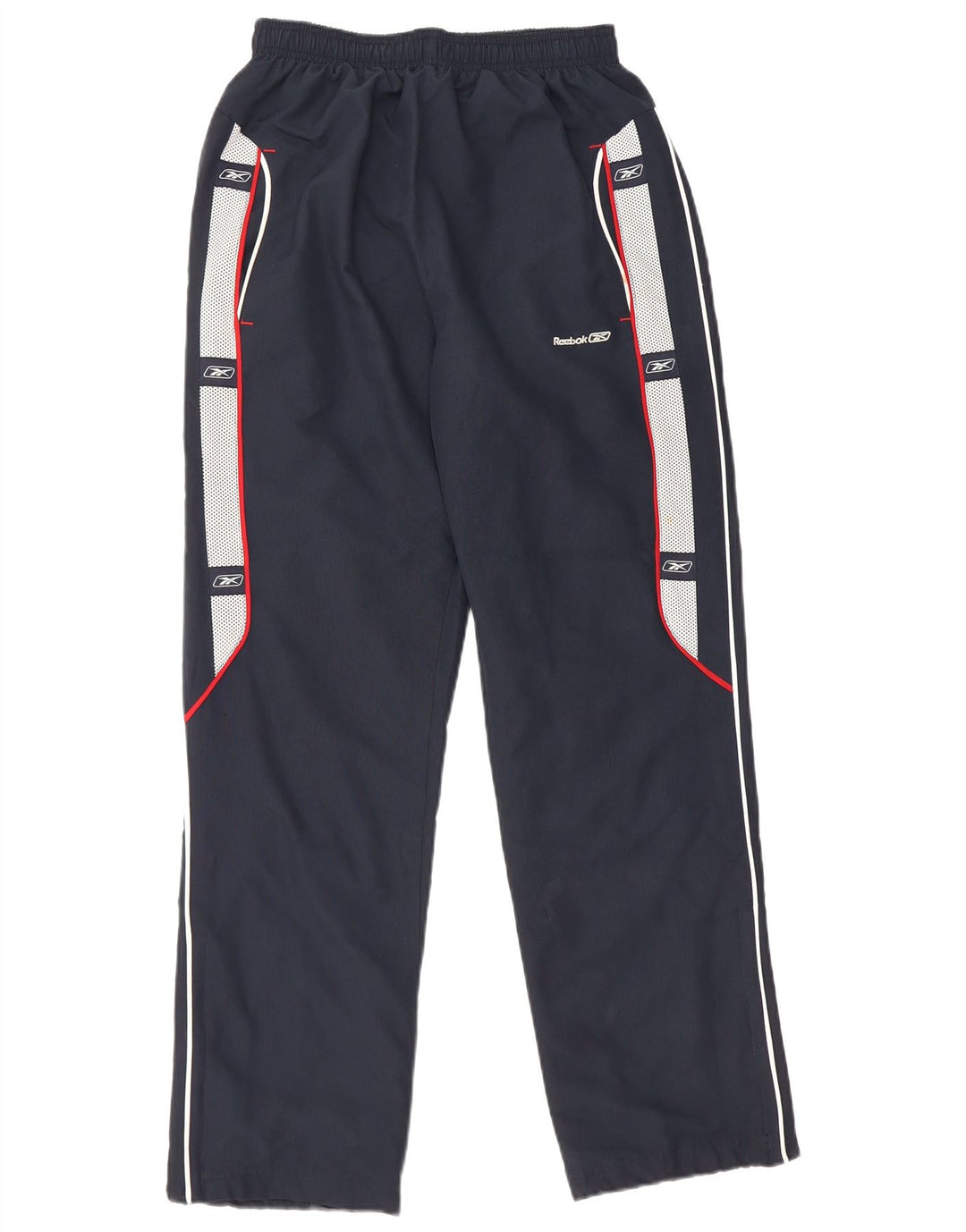 Reebok Boys Graphic Tracksuit Trousers 14-15 Years XL Navy Blue Colourblock