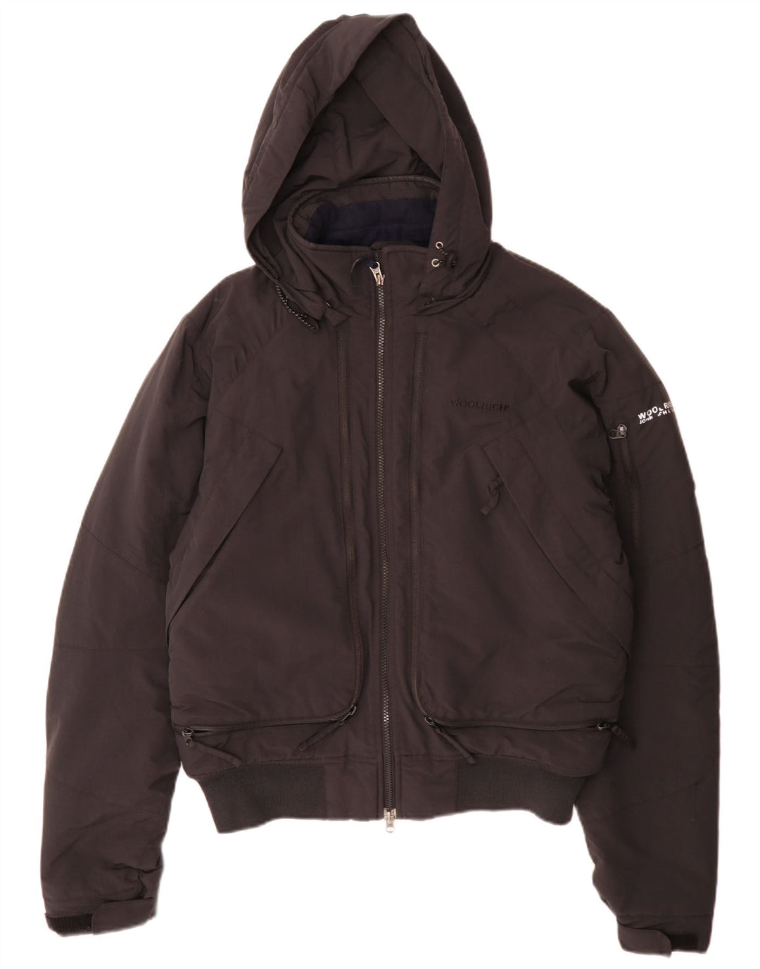 Woolrich Mens Hooded Bomber Padded Jacket UK 38 Medium Black