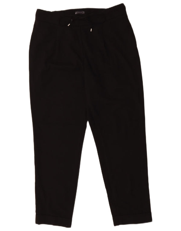 Marks & Spencer Womens Pegged Chino Trousers UK 16 Large W34 L29 Black