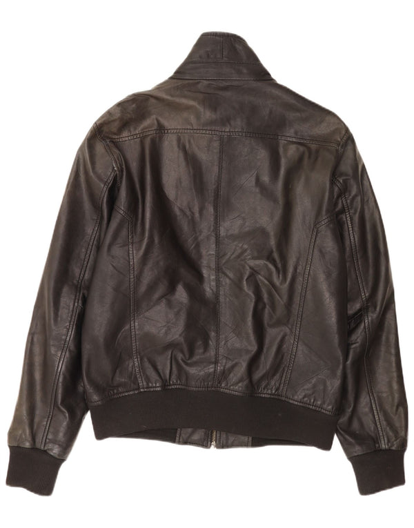Bomboogie Mens Leather Jacket UK 42 XL Black Leather