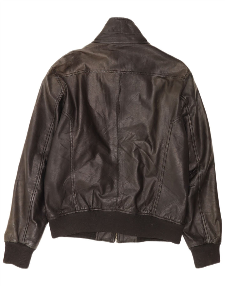 Bomboogie Mens Leather Jacket UK 42 XL Black Leather