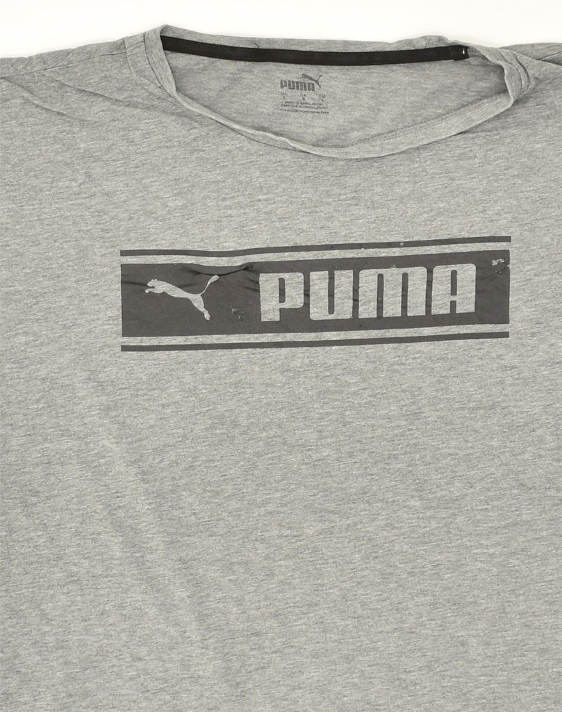 PUMA Mens Graphic T-Shirt Top Large Grey Cotton | Vintage Puma | Thrift | Second-Hand Puma | Used Clothing | Messina Hembry 