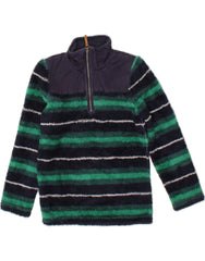 JOULES Boys Zip Neck Sweatshirt Jumper 9-10 Years Green Colourblock