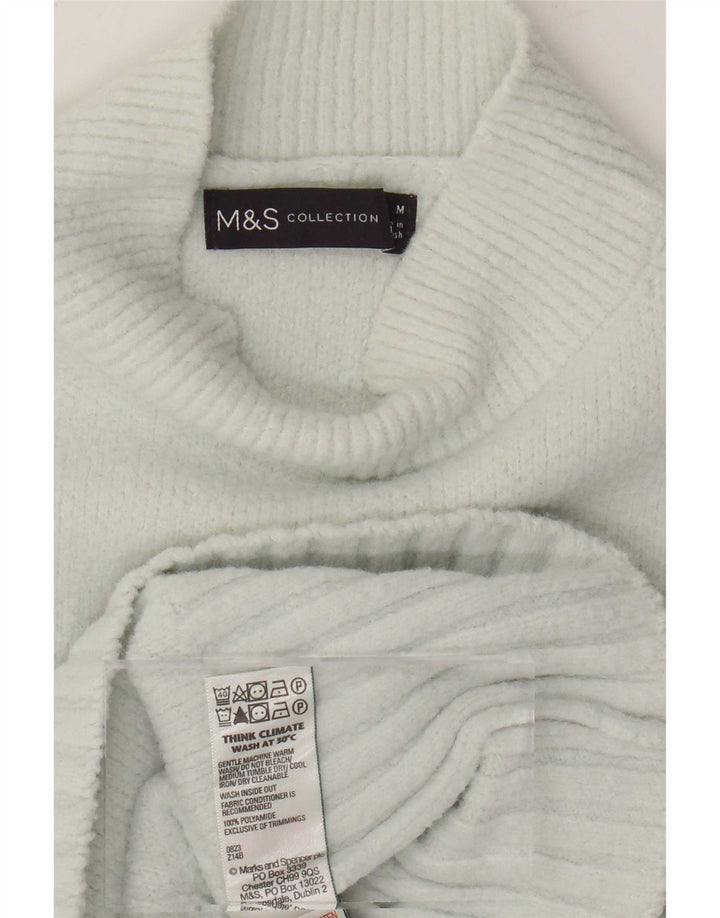 Marks & Spencer Womens Turtle Neck Jumper Sweater UK 14 Medium Blue