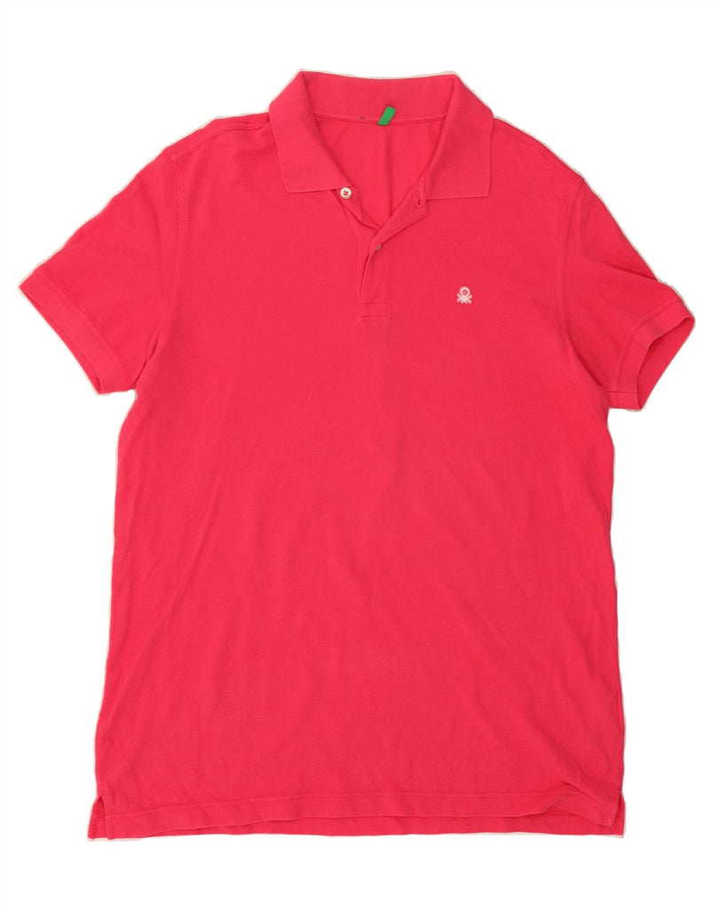 BENETTON Mens Polo Shirt XL Pink Cotton Vintage Benetton and Second-Hand Benetton from Messina Hembry 