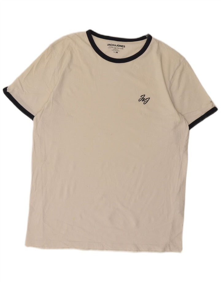 Jack & Jones Mens T-Shirt Top Medium White Cotton