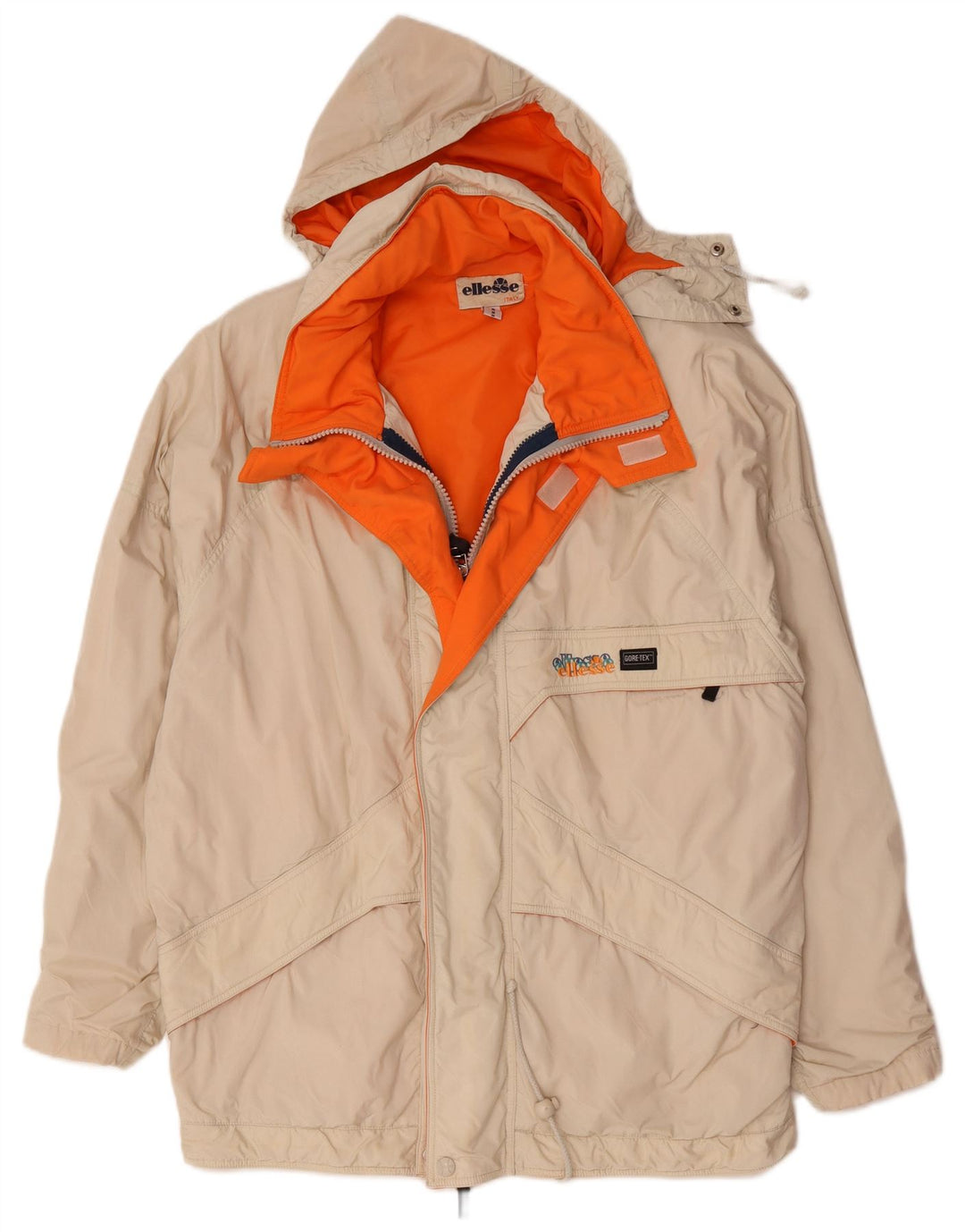 Ellesse Mens Gore-Tex Hooded Oversized Ski Jacket IT 50 Medium Beige Sports