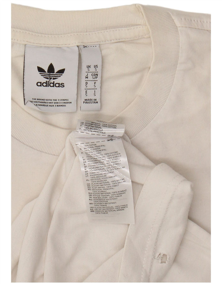 ADIDAS Mens Graphic T-Shirt Top Small White Cotton