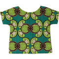 VINTAGE Womens Abstract Pattern Crop Top UK 14 Medium Green Vintage Vintage and Second-Hand Vintage from Messina Hembry 