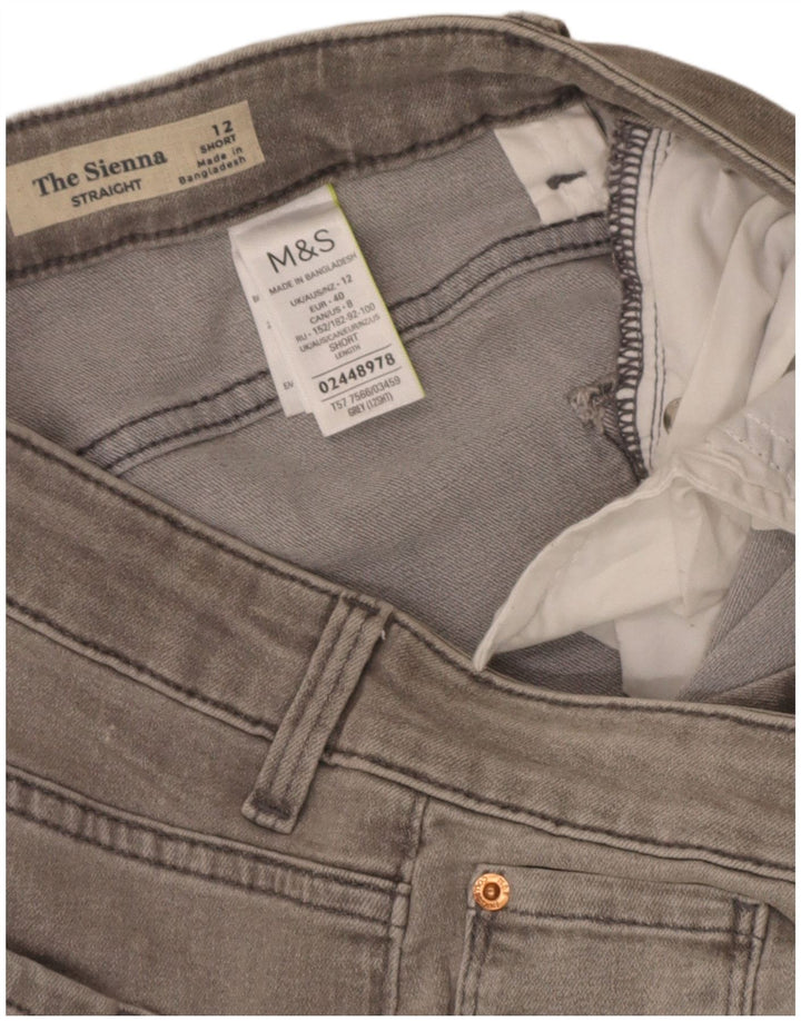 Marks & Spencer Womens The Sienna Straight Jeans UK 12 Medium W30 L27 Grey