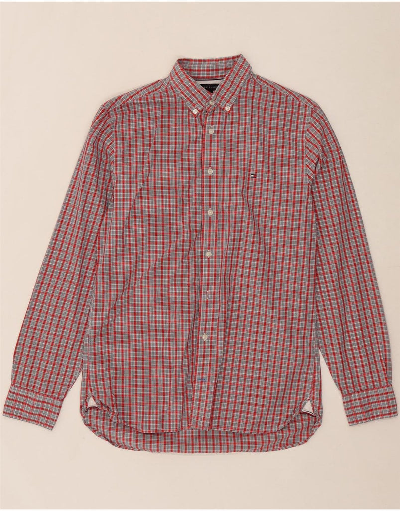 TOMMY HILFIGER Mens Regular Fit Shirt Small Red Check Cotton Vintage Tommy Hilfiger and Second-Hand Tommy Hilfiger from Messina Hembry 